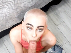 Blondine, Blasen, Spermaladung, Hundestellung, Hd, Natürlichen titten, Rasiert, Titten