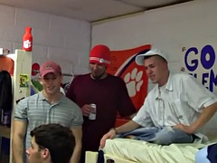 Str8 college student ass fucked by 4 frat boys in front of voyeurs