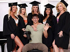 Adira Allure and Charlie Forde are fucking with a massive cock