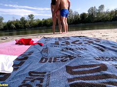 Fucked Hard By A Big Dick On A Public Beach Until Orgasm