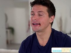 Stepmom Lindsay Lee begs for her stepson's cum after getting pounded hard in doggystyle