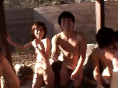 18, アジア人, フェラチオ, グループ, Hd, 日本人, アウトドア, ティーン