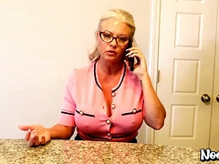 Sexually aroused busty GILF horny porn video