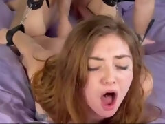 Cul, Brunette brune, Gorge profonde, Queue, Petite femme, Suçant, Adolescente, Pute