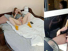 Paar, Masturbation, Reif, Milf, Realität, Spion, Spielzeuge, Spanner