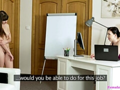 Enthousiasteling, Grote mammen, Vrouw, Vingeren, Lesbisch, Kantoor, Kut duiken, Speelgoed