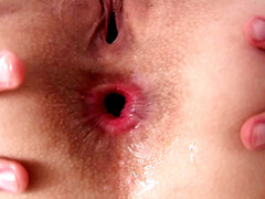 茶髪の, ディルド, レザー, パンティ, オマンコ, 剃毛, 締まりの良い, おもちゃ