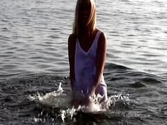 Blondine, Frau, Fingern, Masturbation, Natürlichen titten, Orgasmus, Solo, Titten
