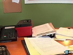 デカパイ, フェラチオ, 手コキする, ヒール, 自然山雀, オフィス, ハメ撮り, 赤毛