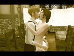 Grosser schwanz, Betrug, Paar, Küssen, Retro