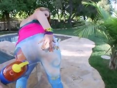 Leie, Grosser arsch, Grosse titten, Blondine, Blasen, Spermaladung, Handjob, Hardcore