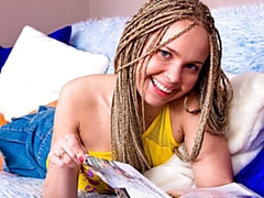 Horny Teen in Dreadlocks Explores Her Asshole With Toy