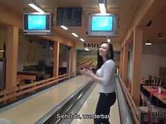 Naughty Bowling Teen licks money while being cuckolded in POV reality clip