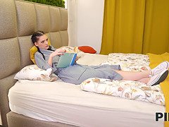 18, 茶髪の, 中出し, ヨーロピアン, 彼女, Hd, ピグテール, ティーン