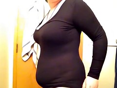 Fat Cow Squeezes Her Big Belly
