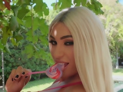 Anal, Rubia, Europeo, Hd, Tacones, Aceite, Al aire libre, Medias largas