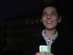 Hungarian Bessi Reatar gets paid for public outdoor blowjob & pov fuck