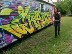 Blasen, Braunhaarige, Hundestellung, Aufs gesicht abspritzen, Geld, Natürlichen titten, Im freien, Reiten