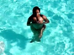 Chica, Tetas grandes, Bikini, Monstruo, Al aire libre, Solo, Tetas, Mojado