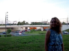 Outdoor love scene with a submissive MILF hottie