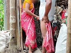 Hot Indian Maid StepMom Fucks Young Guy Outdoor - Doggy Style & 69 - HD Desi Sex