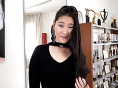 Aziatisch, Grote lul, Pijpbeurt, Bruinharig, Hondjeshouding, Natuurlijke tieten, Mager, Tieten likken