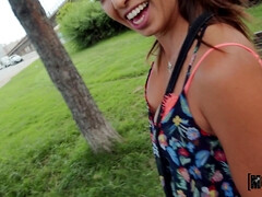 Pijpbeurt, Bruinharig, Jurk, Mexicaans, Moeder die ik wil neuken, Moeder, Buiten, Gezichtspunt