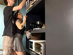 Amateur, Éjaculer dans la bouche, Tir de sperme, Faciale, Fille latino, Mature, Maman, Avaler