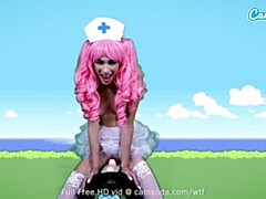 Femelle, Poilue, Masturbation, Infirmière, Orgasme, Collant, Petite femme, Chatte