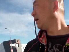 デカパイ, ブロンド, フェラチオ, 異人種間, 乳首, オーガズム, 公共, オマンコ