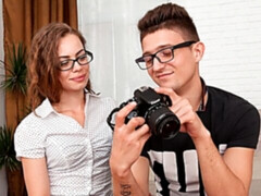 デカ尻, デカチン, フェラチオ, 茶髪の, バック, 自然山雀, ティーン, オッパイの