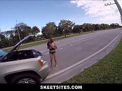 18 ans, Voiture, Argent, Seins naturels, Orgasme, Pov, Public, Nénés