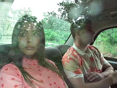 素人, 美女, デカチン, デカパイ, フェラチオ, 車, カワイイ, 公共