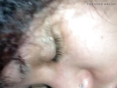 Deusa De Ebano Hot Creampie Facial - Cum Running Down Her Face & Mouth