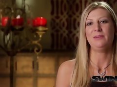 バイセクシャル, 茶髪の, カップル, グループ, Hd, 現実, ソフトコア, スインガー