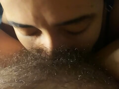 lesbian sucking very hairy and wet pussy