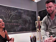 Sucer une bite, Hard, Embrassement, Léchez, Étudiant, Professeur, Adolescente, Plan cul à trois