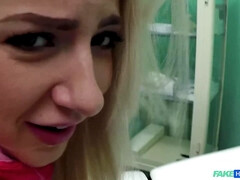 Blonde, Tchèque, Médecin, Suçant, Nénés