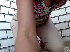 Camilla Moon - pee in clothes on the balcony