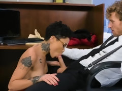 アメリカ人, 黒人, 大学生, なめる, オフィス, オマンコ, タトゥー, オッパイの