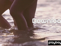 Nude asian teenager and GF watch the sunset