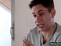 Mooi, Blond, Pijpbeurt, Rondborstig, Diep in de keel, Handbeurt, Hd, Kut duiken