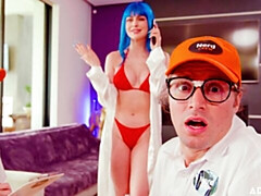 Gros cul, Grosse bite, Gros seins, Sucer une bite, En levrette, 2 femmes 1 homme