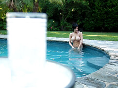 Masturbation on a chaise longue by busty milf Diana Prince