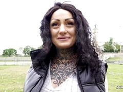 First Anal Sex For Big Tits Tattoo Model Mia Roux At Pickup Casting