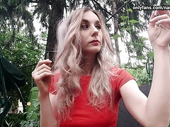 Amateur, Rubia, Hembra, Fetiche, Madres para coger, Fumando, Solo, Tetas