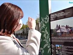 Aziatisch, Mooi, Grote mammen, Pijpbeurt, Bruinharig, Sperma shot, Japaans, Likken