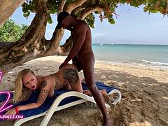 Dickdealer Dons BBC Beach Pound on Elana Bunnz