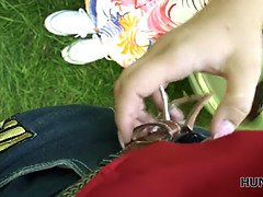 デカパイ, フェラチオ, 浮気する, チェコ, お金, 自然山雀, アウトドア, 公共