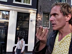 dude has fun in amsterdam